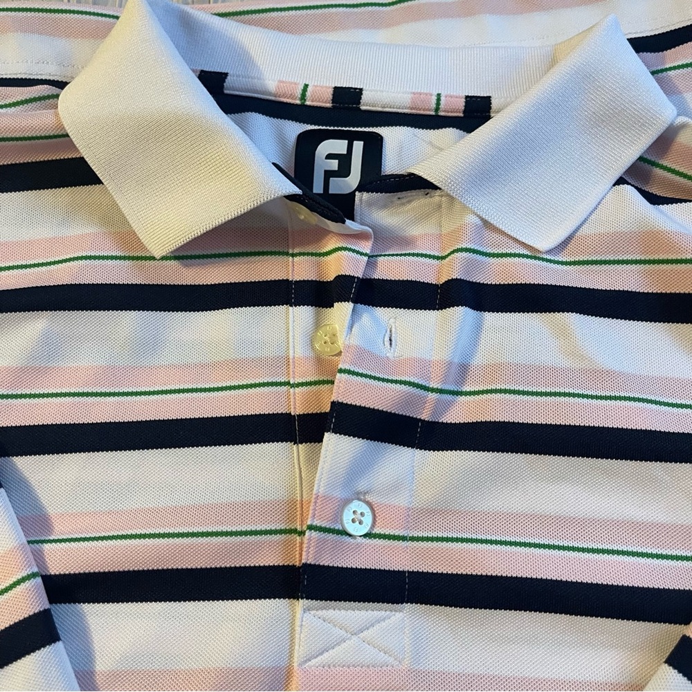 FootJoy short sleeve black‎ pink white polo shirt size XL